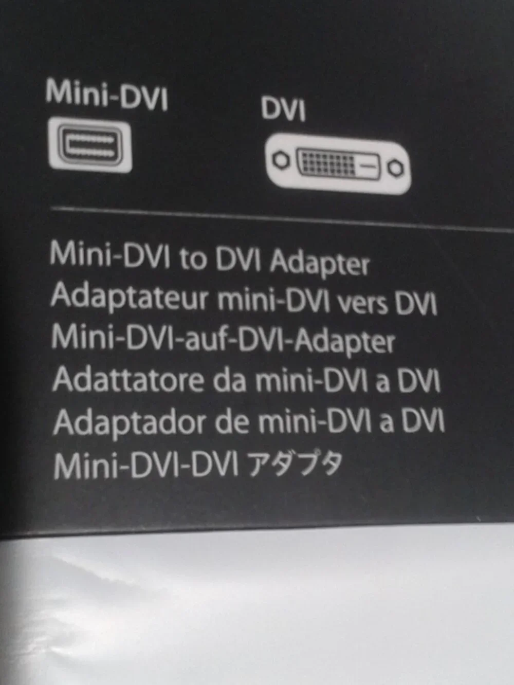 Genuine APPLE M9321G-B Mini DVI-DVI Adapter NEW